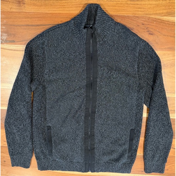 Daniel Hechter Other - Daniel Hechter Paris Mens Large Full Zip Cardigan Sweater Gray Marl 100% Cotton